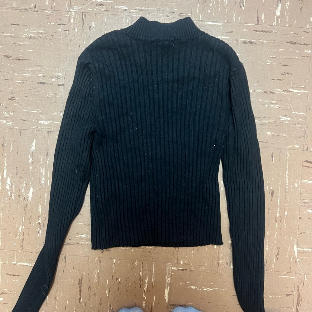 Garage Black Ribbed Sweater - Picture 3 of 5